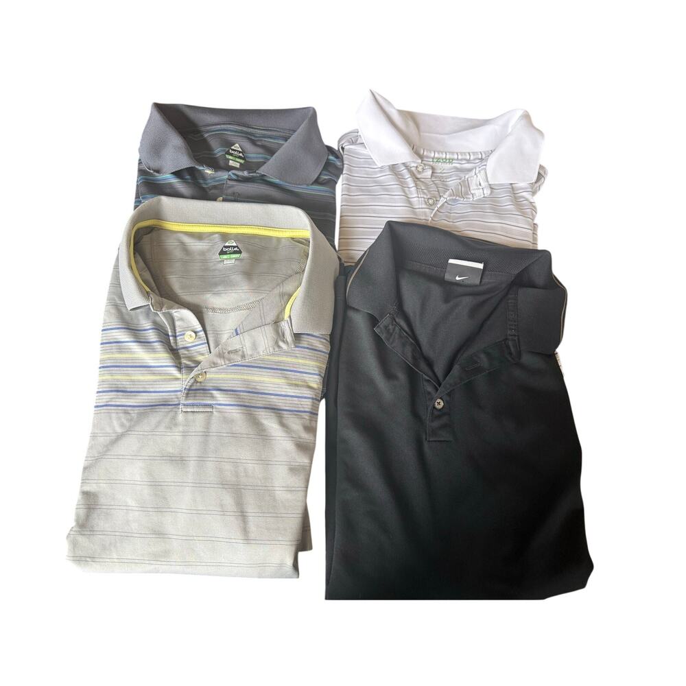 Lot of 4 Nike Izod Bolle Mens Golf Polo Shirts XL-XXL Performance Preppy Outdoor